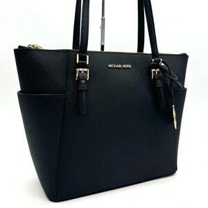 Michael Kors Large Charlotte TZ Tote Bag Black/Gold